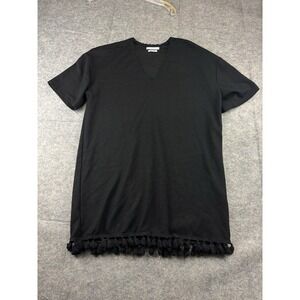 Reserved Made In Turkey Women's S Tunic Short sleeve Black Tassel Lagenlook Boho